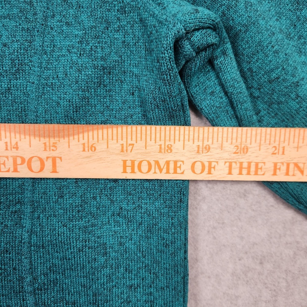 LL Bean Jacket Womens Medium Green Sweater Fleece Full Zip Sweatshirt Hiking - Picture 10 of 10